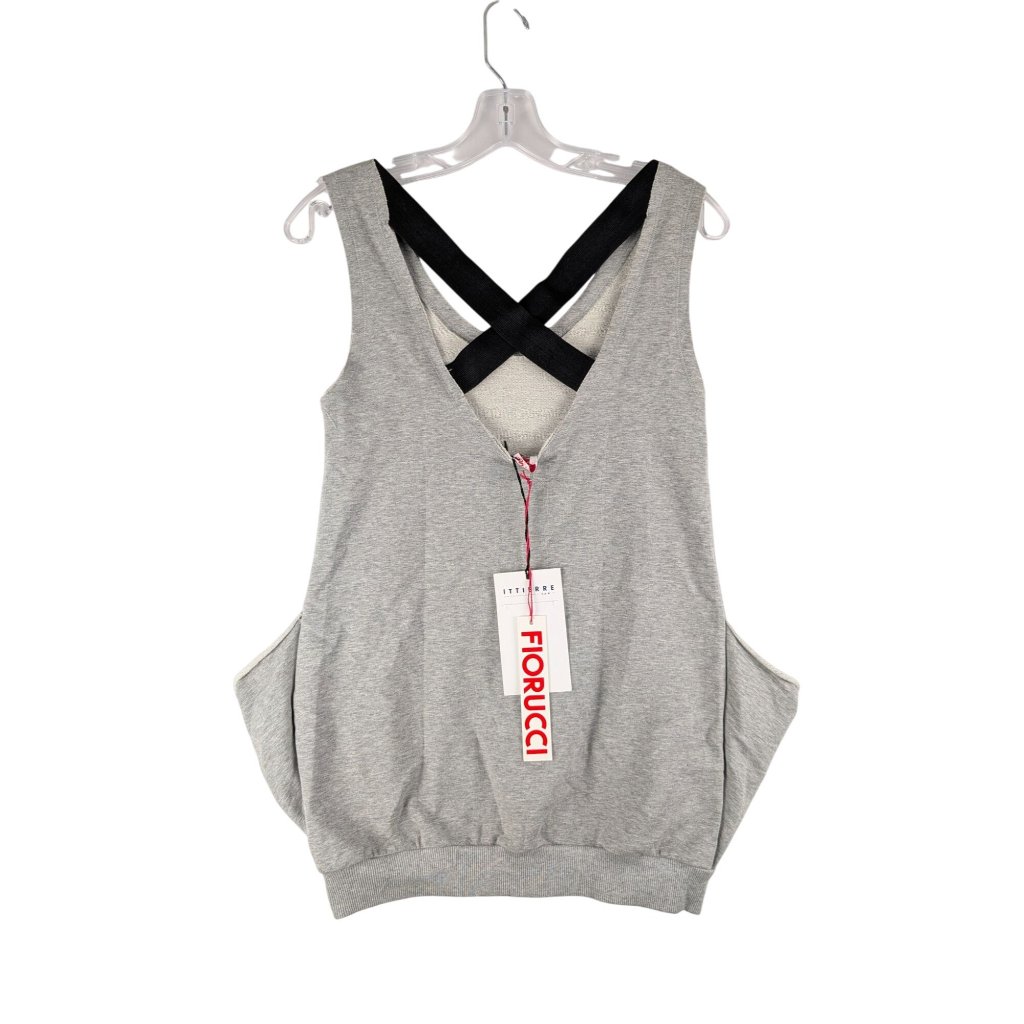 Fiorucci Top Womens Xs Oversized Felpa Criss Cross Tank Made In Italy Nwt